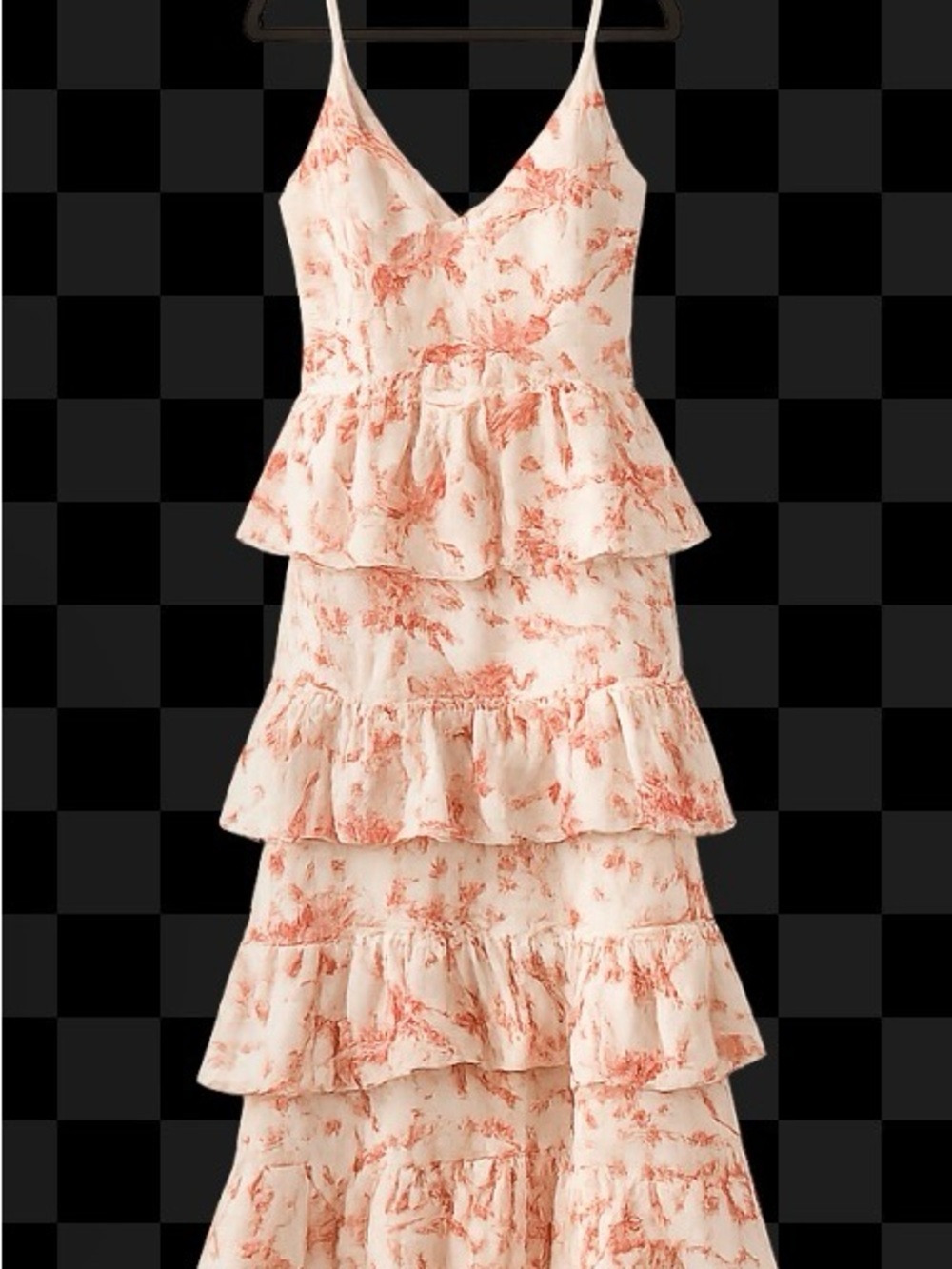 Sonya Moda Australia Silk Linen Floral Tiered Ruffle Maxi Dress Size L P2P 17’
